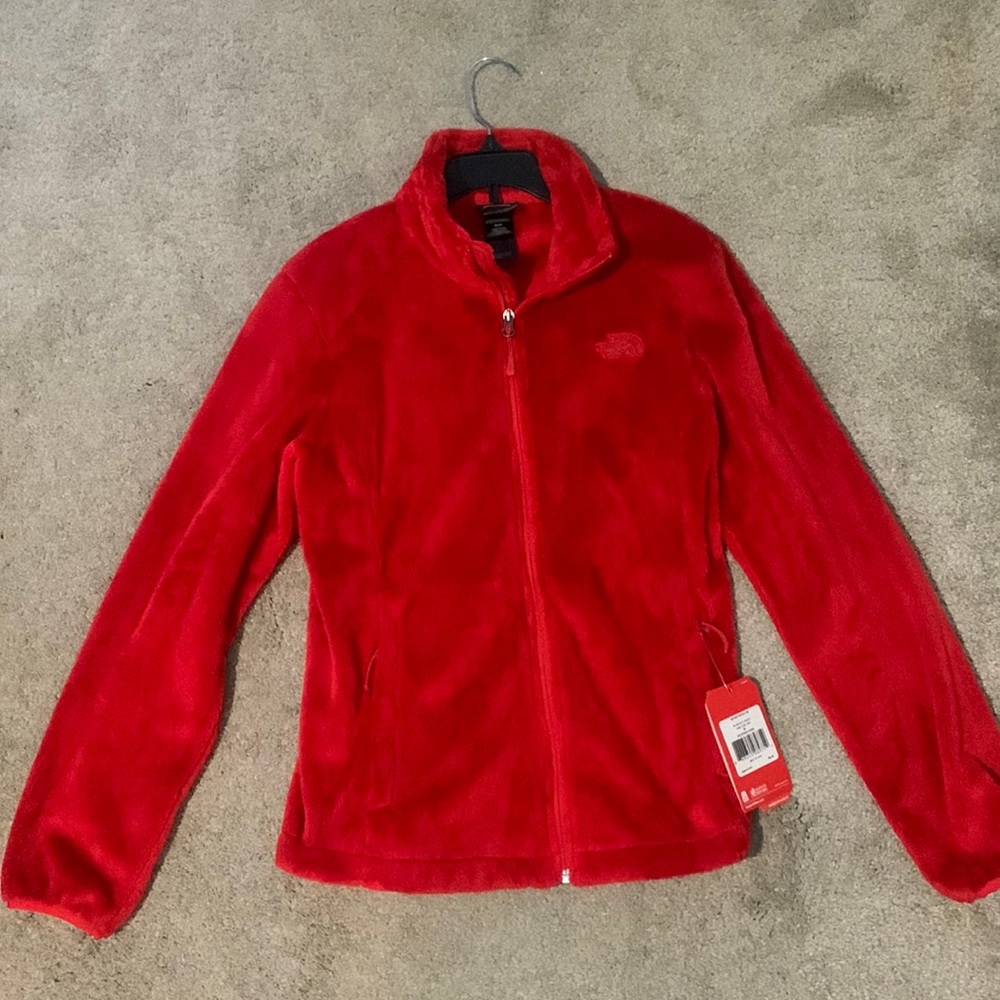 Red North Face Zip Up Jacket NWT